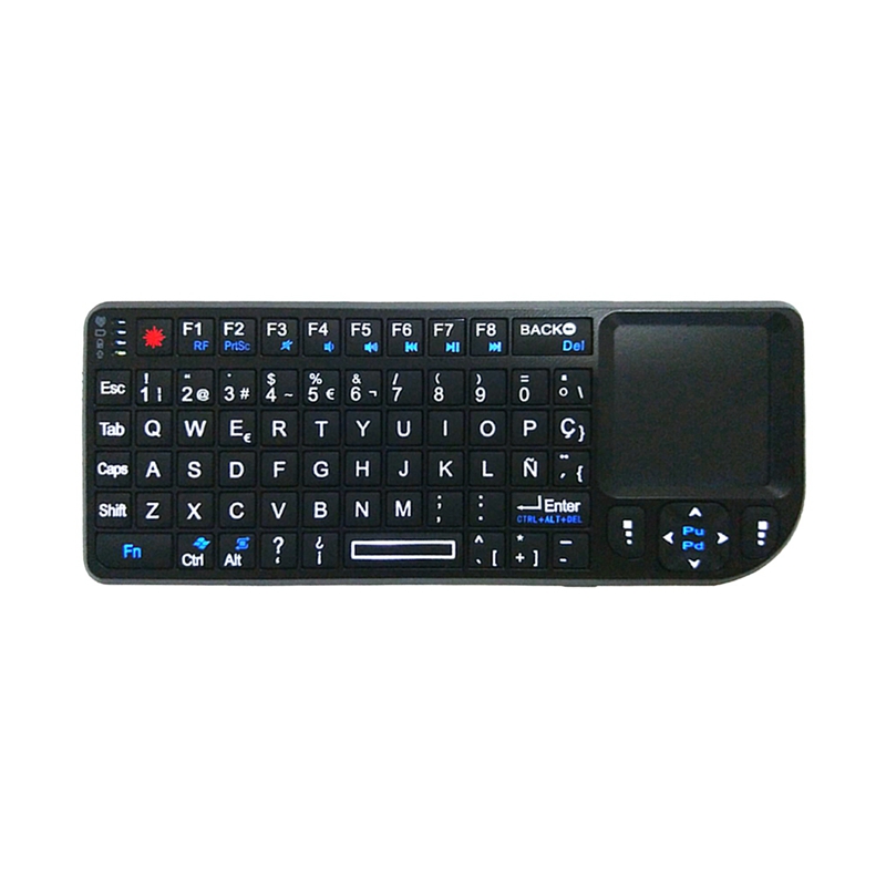 

A8 Spanish Wireless Keyboard Air Mouse 2.4G Mini Touchpad White Backlit for Speech Projector Plug and Play