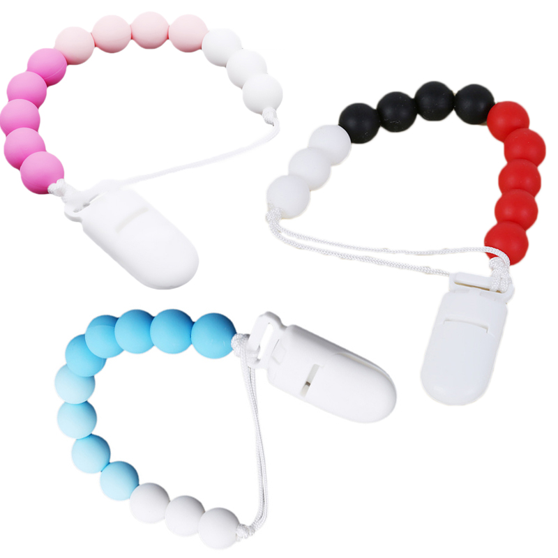 

Infant Baby Candy Color Feeding Dummy Pacifier Clip For Nipple Baby Teething Soother Holder Strap Chain Feeding Accessories