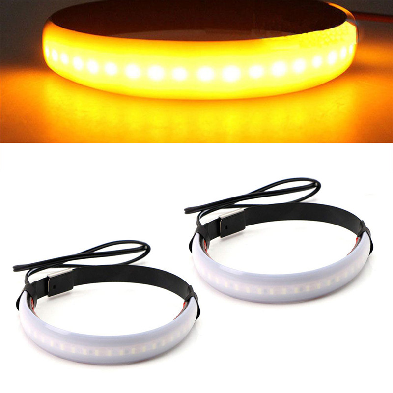 

Universal Super Bright Amber LED Fork Turn Signal Lights Strip For Motorcycle LED Ring Turning Light Flexible