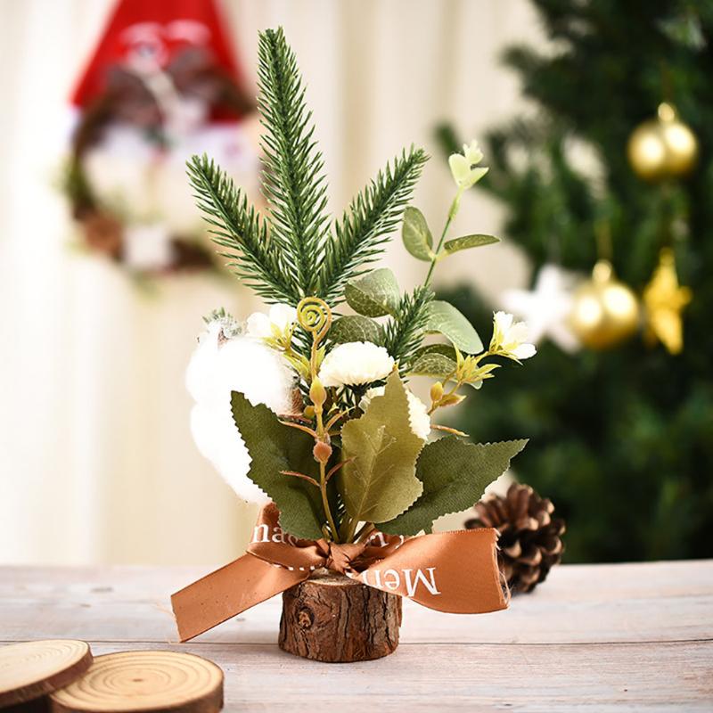

Hot Mini Christmas Tree Snowflakes Artificial Christmas Mini Cedar Ornaments Festival Table Miniature Ornament Home Decoration#4