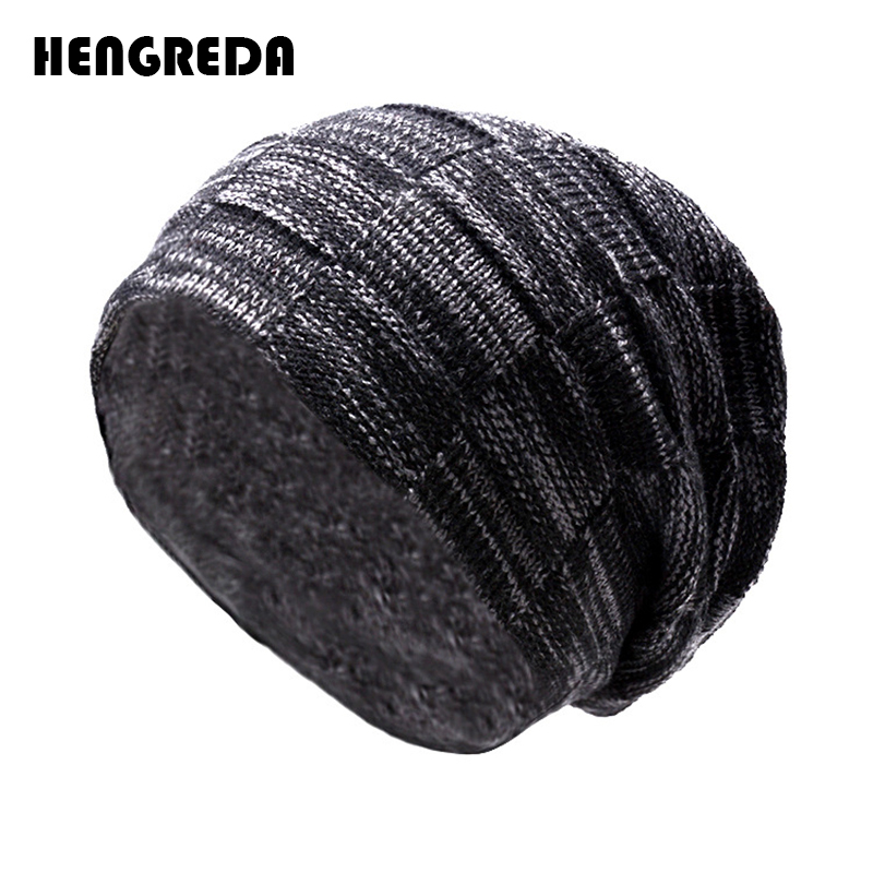 

Winter Beanie Hat Men Warm Knit Hat 2020 Men Fashion Cap Winter Skull Cap with Thick Fleece Lined Hats for