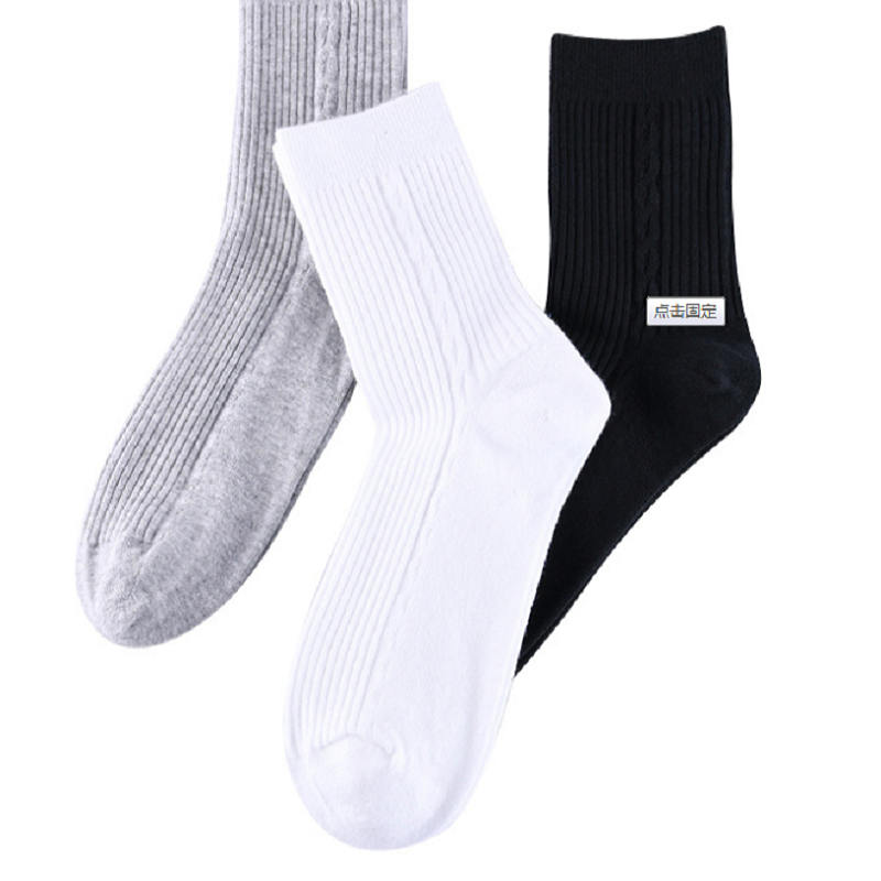 

Men's Sock 100% Combed Cotton Mid Calf Socks Absorb Sweat deodorant All Seasons 3 Pairs Individual packaged, 3 pairs grey
