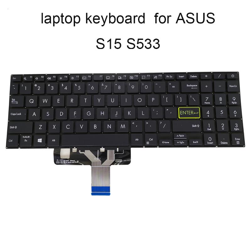 

Replacement keyboards for ASUS S15 S533 US English black notebook keyboard yellow enter 0KNB0 5123US00 original The new listing