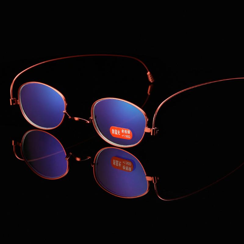 

Anti-blue light Unisex Metal Frame Thin Reading Glasses Men Women goggle gafas Men's okulary +100 +150 +200 +250 +300 +350 +400