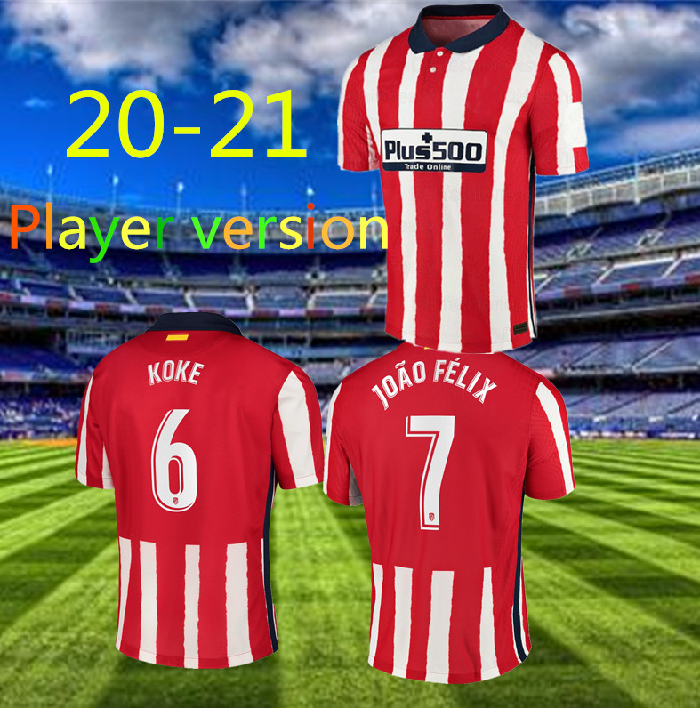 

Player versi20 21Atletico Madrid Soccer Jerseys JOAO FELIX 2020 2021 SAUL Camisetas de fútbol MORATA Mens Jersey DIEGO COSTA Football Shirt, Picture