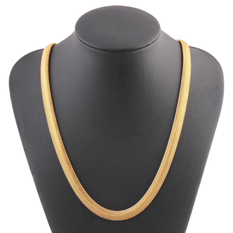

Yellow Gold Necklaces Twist Ornaments Bone Snake Chain Necklace 8mm 25 inch For Men Women Jewelries Flawlessc Pendientes Torque