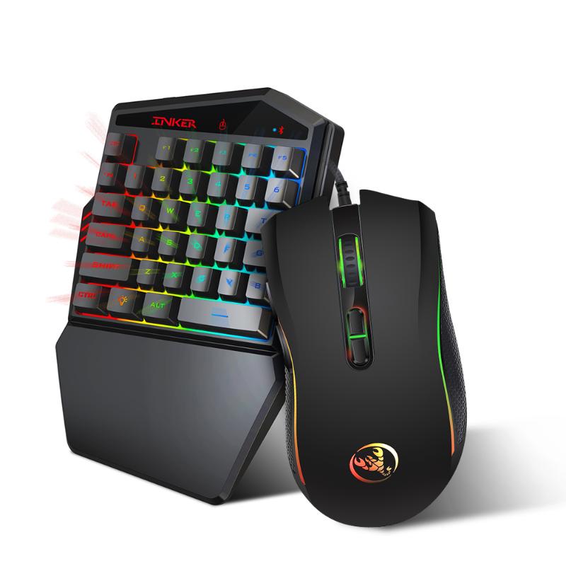 

HXSJ BT 4.2 Keyboard Mouse Combo Wired Gaming Mouses Combo Wireless 35-Key Keyboards Mouses 3200DPI 7 Buttons LED Optical Mice