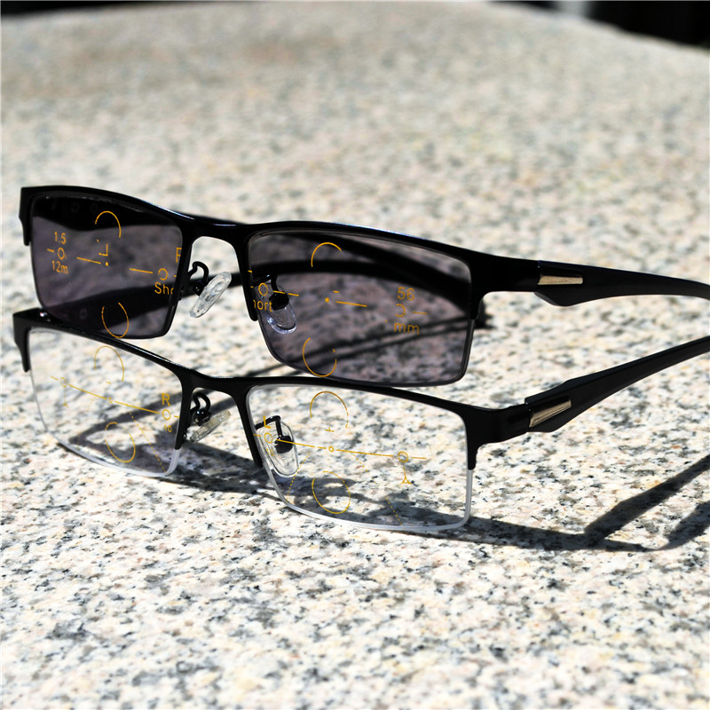 

new Transition Sun Photochromic Reading Glasse Men adjustable vision With Multifocal Diopter Progressive glasse FML