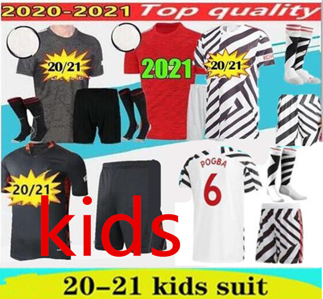 

kids kit 2020 SANCHO BRUNO FERNANDES Manchest Soccer Jerseys kit 2020 2021 RASHFORD Football Shirt Utd Kids set unifo, Beige