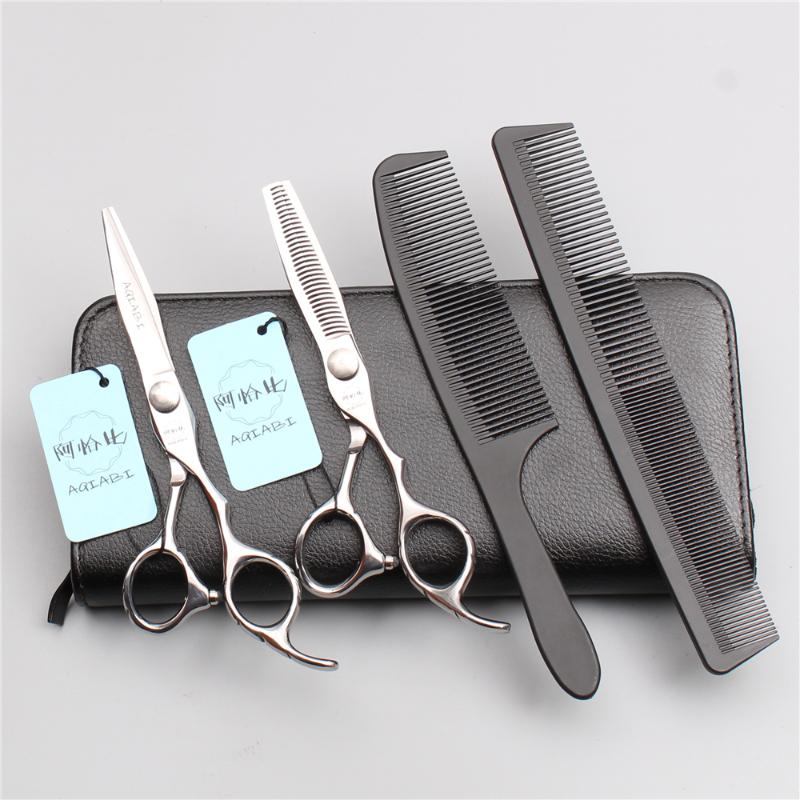 

4Pcs 6" 17.5cm 440C AQIABI Hairdresser's Scissors Professional Hair Scissors Cutting Shears Thinning Set of Tools A9009
