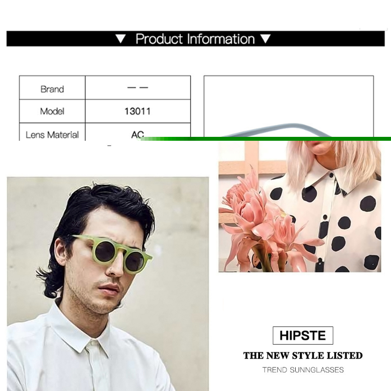 

Retro round frame sunglasses jelly color personality trend sunglasses men and women simple hip-hop glasses