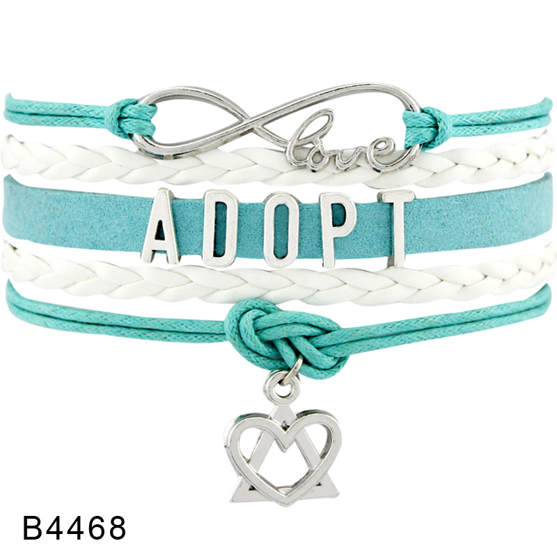 

Charm Bracelets Infinity Love Adopt Adoptive Mom Dad Mother Father Baby Feet Adoption Child Care Aware Awareness Leather For Women