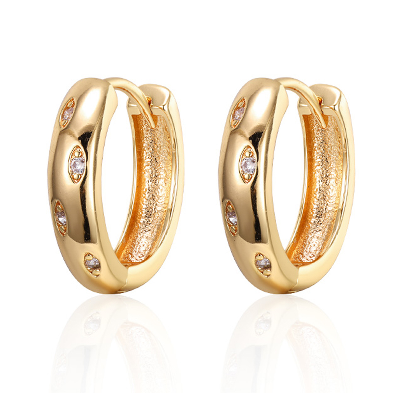 

Classic Round Circle Cubic Zirconia Earrings for Women Gold Silver Color Small Hoop Earrings Wedding Party Jewelry Simple Gifts