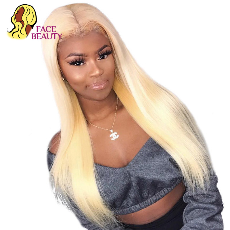 

613 Blonde 13x1 Lace Front Human Hair Wigs For Black Women Brazilian Remy Long Straight Hair 30 Inch Wig T-Lace Middle Part Wigs, #613