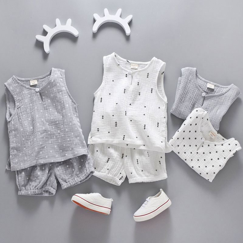 

Cotton Linen Boys Girls Suit Summer Sleeveless Vest Shorts 2pcs Suit Children Set 2018 Clothing Kids Sets Bebe Toddler 0-5T, White-san