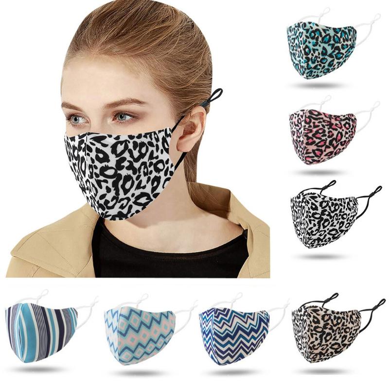 

1Pc Cotton Fase Maksk Fashion Leopard Washable And Reusable Maksk For Germ Protection For Adults Breathable Scarf Flag Bandana