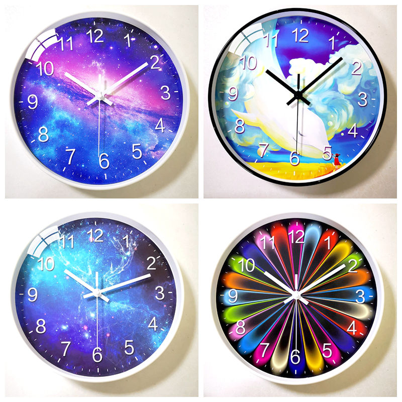 

Clocks and Watches Living Room Creative Simple Atmosphere Quartz Clock Bedroom Clock Mute Round Electronic Modern Wall