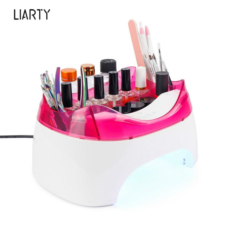 

30s/60s/90s Nail Polish Lamp Storage Box Function Nail Polish placement Drying Portable Micro Home Use Art Manicure Tools, Uk plug (220-240v)