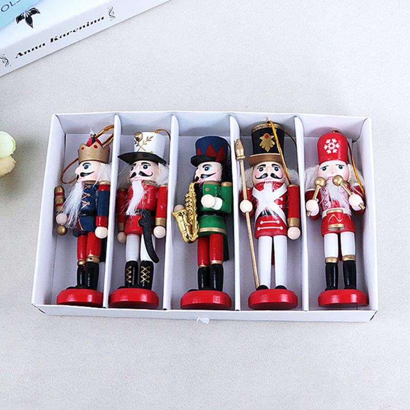 

1pcs Christmas Decorations Wooden Nutcracker Soldier Merry Christmas Pendants Ornaments for Xmas Tree Decor Kids Gifts 12cm