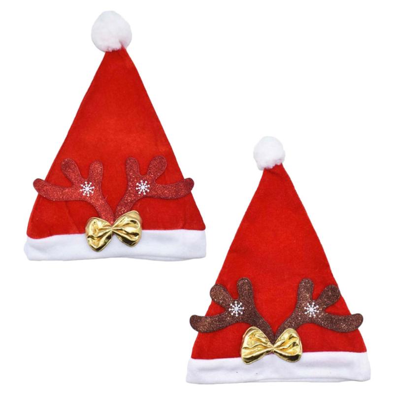 

2Pcs Christmas Hat Xmas Cap Adorable Cap for Christmas Festival