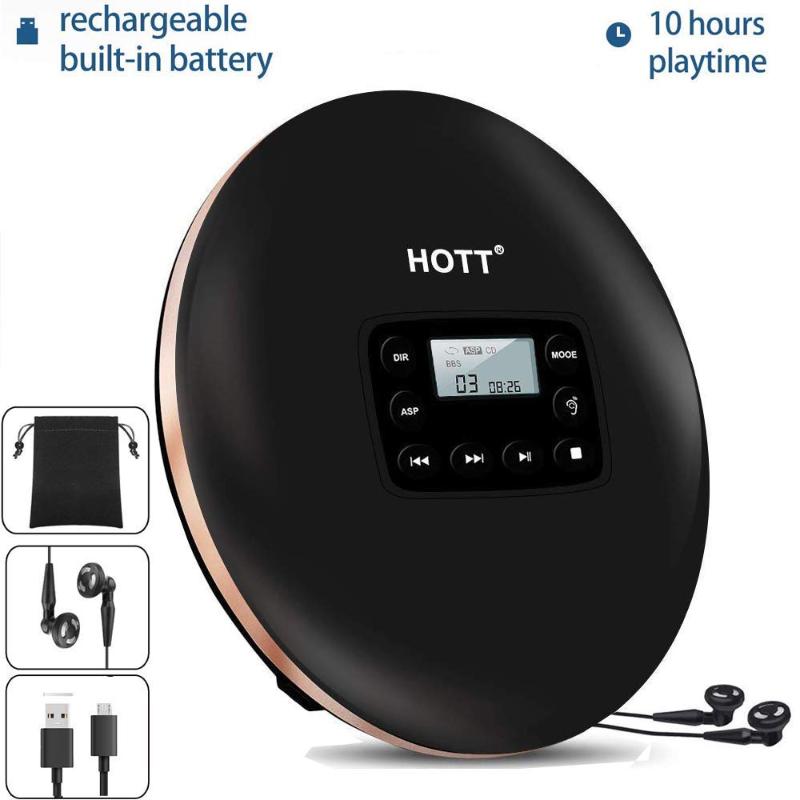 

CD Player Rechargeable Portable CD Player Personal Disc with LCD Display, Music Walkman for Kids &Adults