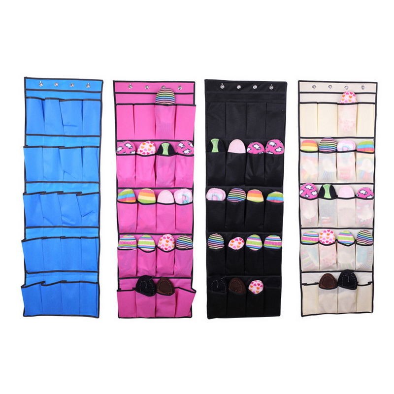 

20 Pockets Large Door Hanging Shoes Storage Bag Non-woven Fabric Over The Door And Wall Shoes Home Sundries Organizer With Hooks