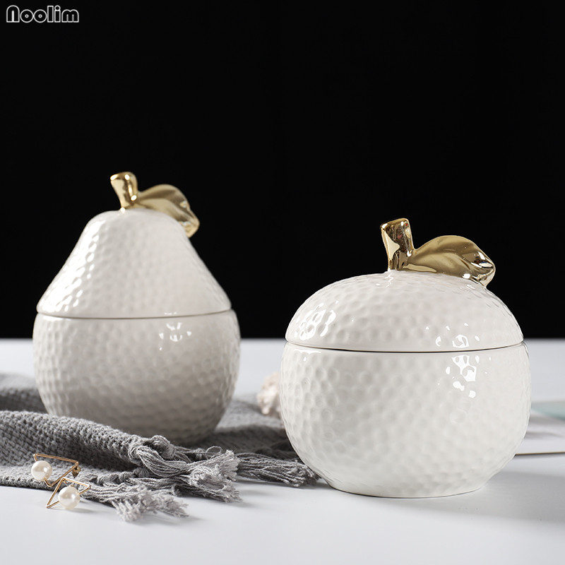 

Nordic Creative Simple Apple Shape Jewelry Storage Tank Necklace Ring Earrings Storage Bottle Living Room Home Table Organizer