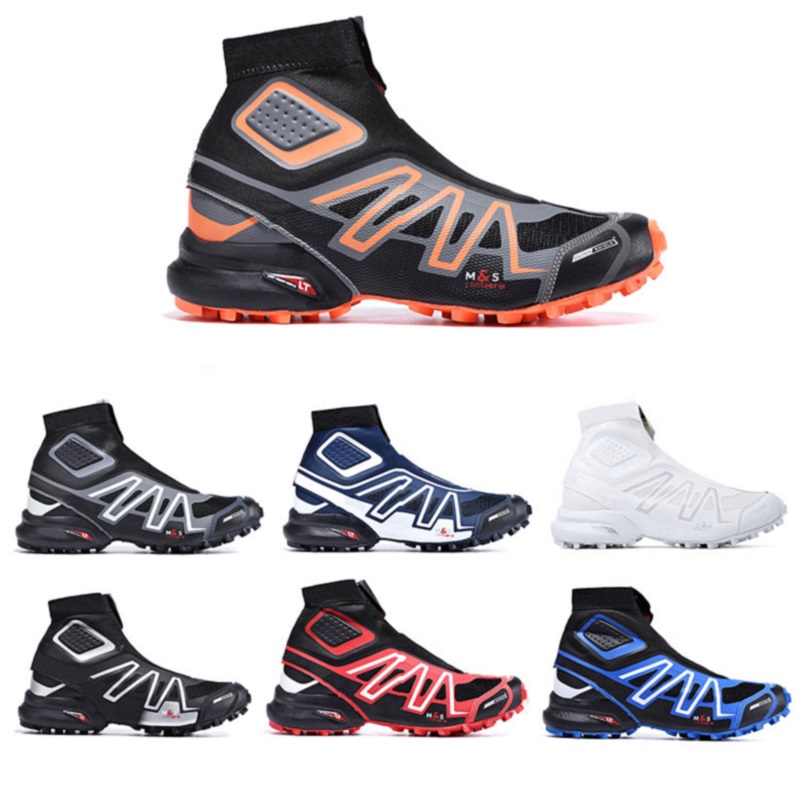 

Newest Skiing Snowcross CS Trail Winter snow Stiefel boots Black Volt Blue botas red sock Chaussures Mens Trainers Winter Snow Boot shoes, Color#2