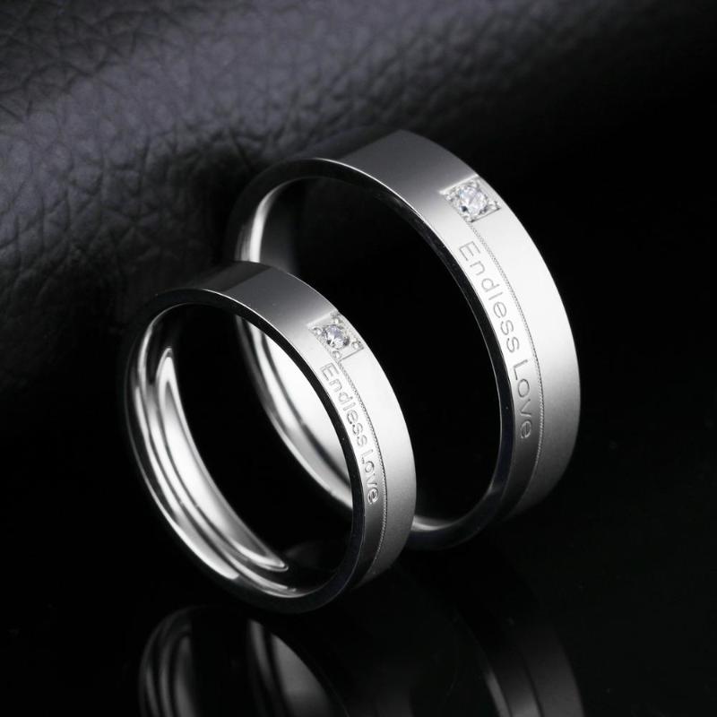 

Ideas Trendy Romantic Stainless Steel endless Love Couple Rings Jewelry For Lovers Wedding Engagement Rings