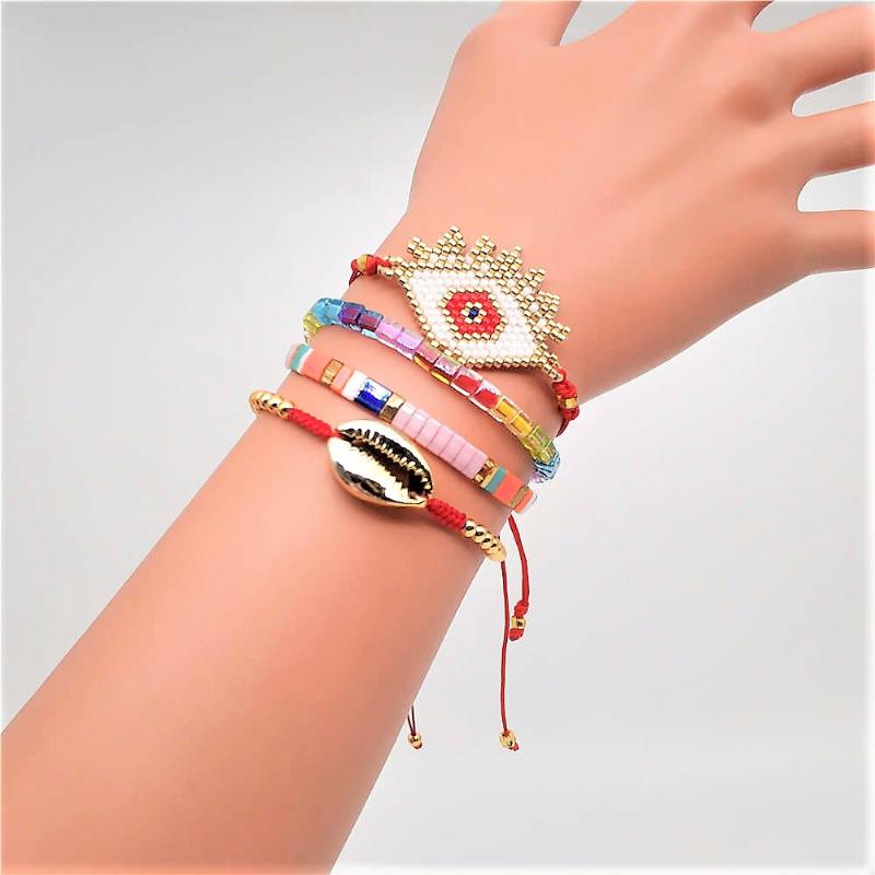 

Womens bracelets jewelry 2020 boho designer friends good luck eye bracelet miyuki joyeria shell bracelet woman accesoires