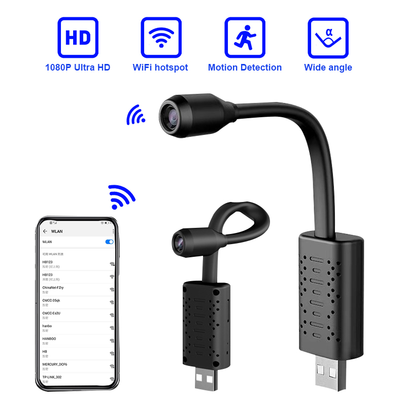 

Wifi Camera Mini Usb Curved Camera Mini Full Hd 1080P Small Video MC45005