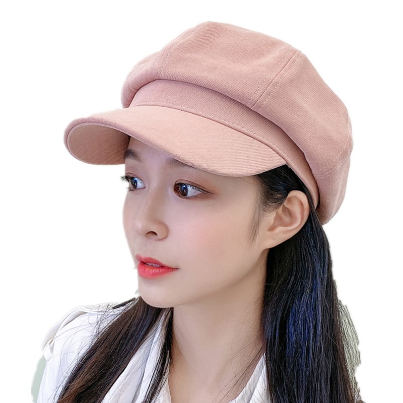

Women Hat Autumn Retro Octagonal Newsboy Cap Ladies Solid Plain Cotton Beret Hat Female Vintage Artist Painter Women Berets, Yellow