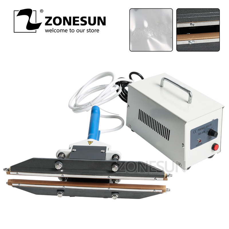 

ZONESUN 300mm instant hot Plier portable impulse sealer sealing machine for aluminum vacuum composite film mask snack packaging