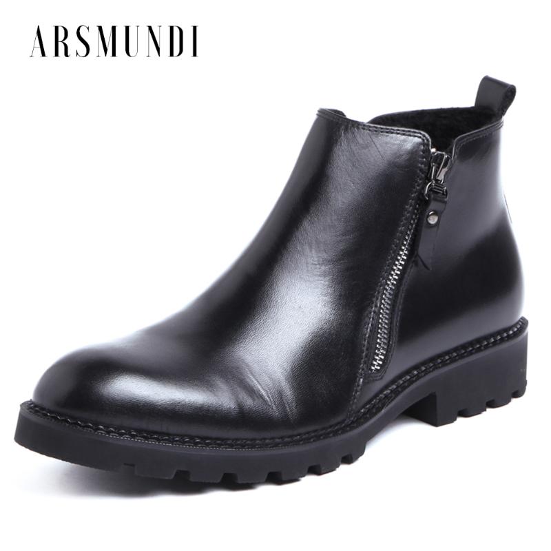 

Men's Leather Boots Ankle Dress Wedding Boots Zipper Chakku Round Toe Cow Leather Shoes 2020 New, Black