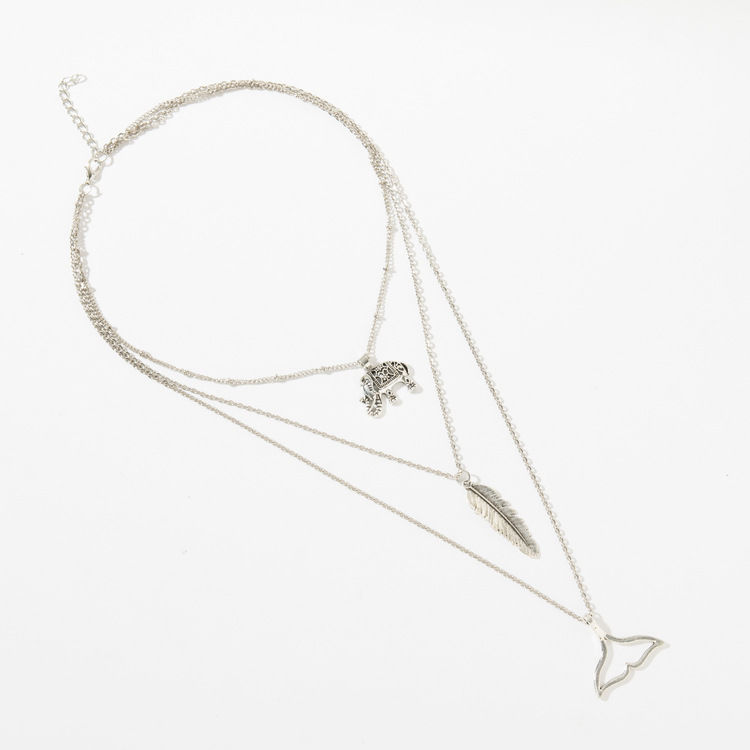 

Retro Seaside Holiday fish tail Elephant Leaf Pendant Necklace