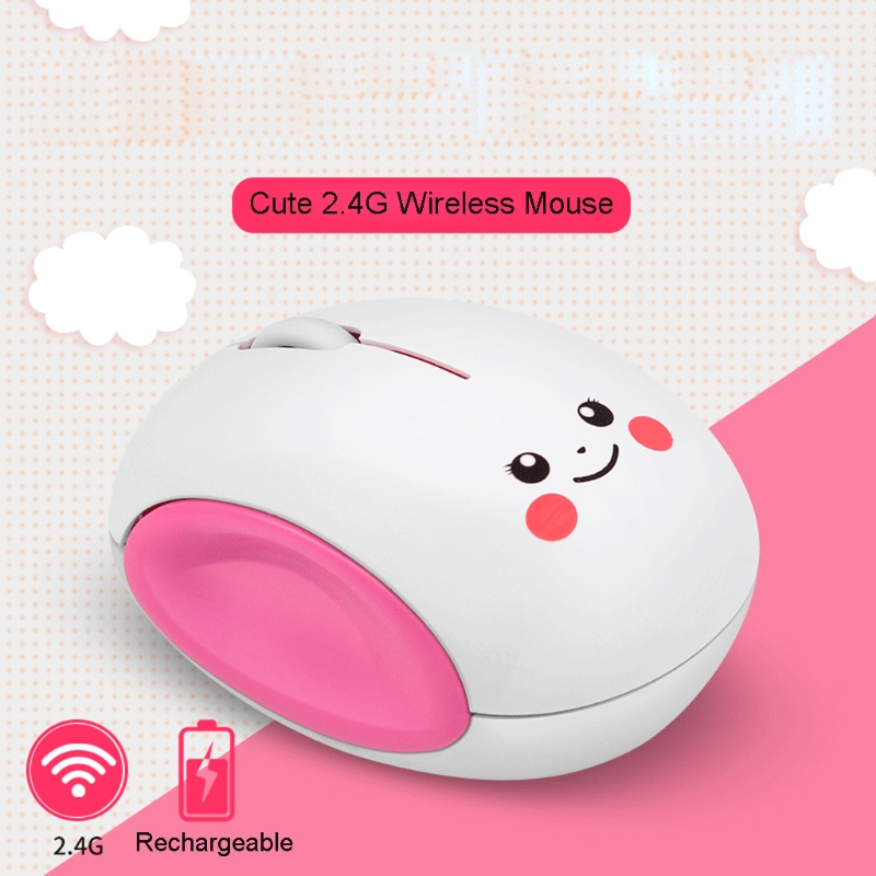 

Cute Cartoon Silent Rechargeable 2.4GHz Optical Mice 1600DPI USB Wireless Mouse for Girl PC Laptop Desktop Notebook
