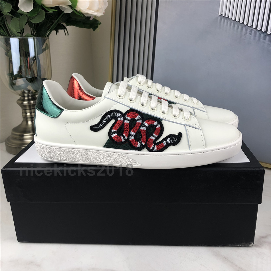 

Discount Cheap Men Women Sneaker Casual Shoes Low Top Leather Sneakers Ace Bee Stripes Shoe Walking Sports Trainers Drop Shipping, Blue red stripe