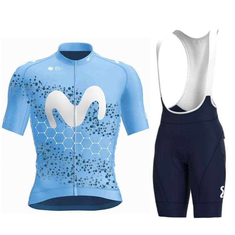 

Movistaring Men Team Cycling Jersey 2020 Clothing Short Sleeve Bicycle MTB Bib Shorts Go Pro Biker Set, Multi