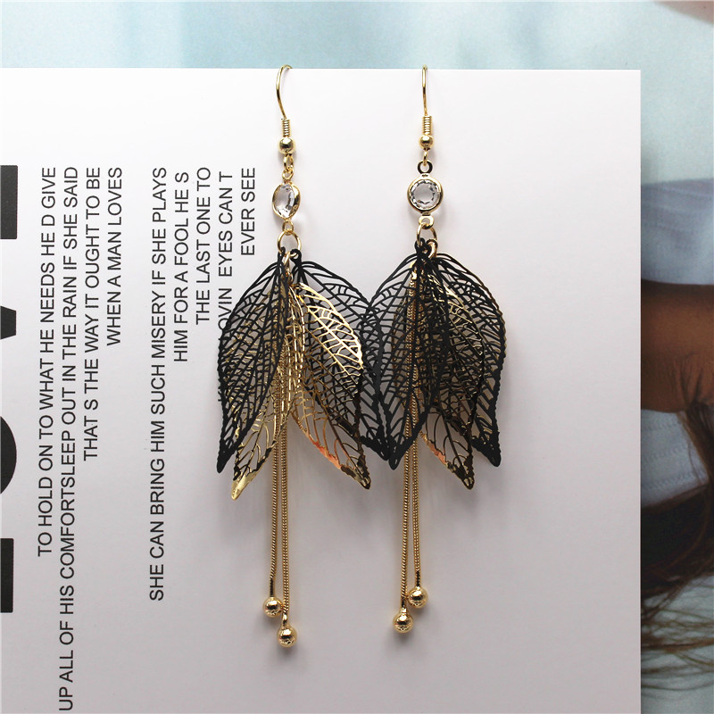 

Dangle & Chandelier 2021 Fashion Brand Jewelry Personality Style Tassel Leaf Long Earrings Gold Geometry Earring For Women Gift
