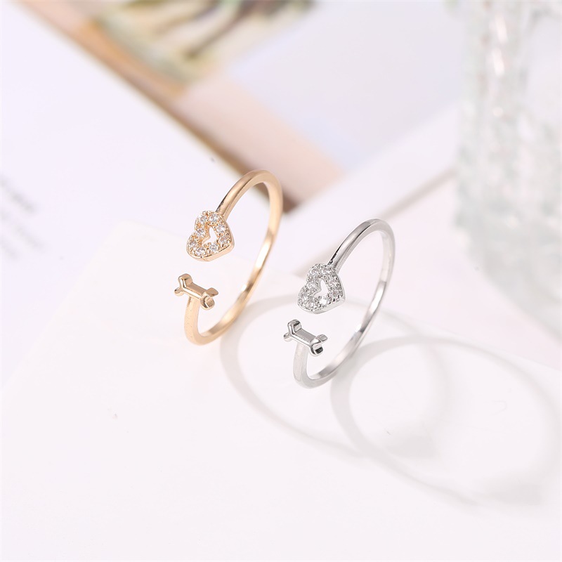 

Delicate Love Crystal Ring Women Simple Style Engagement Finger Love Ring Ladys Fashion Party Wedding Finger Rings Jewelry Gifts