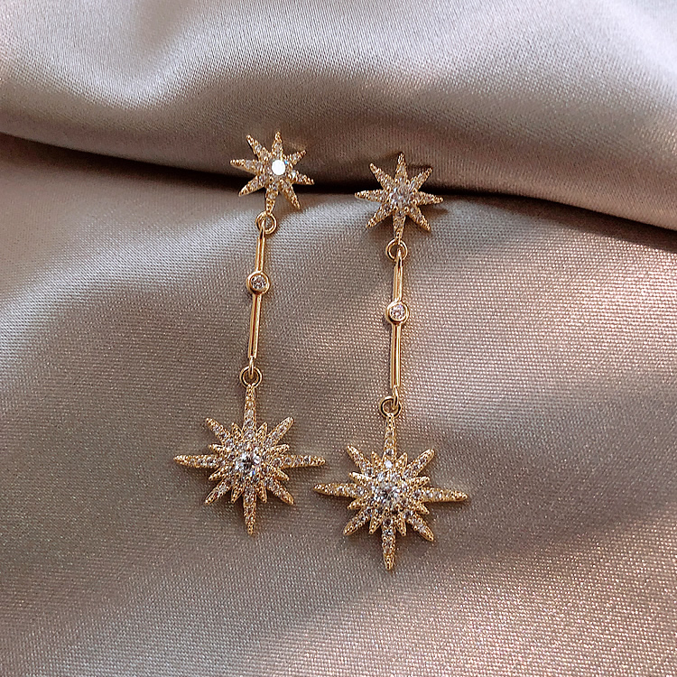 

Star Earrings 2020 New It Girl Earrings Temperament Long Wild South Korea
