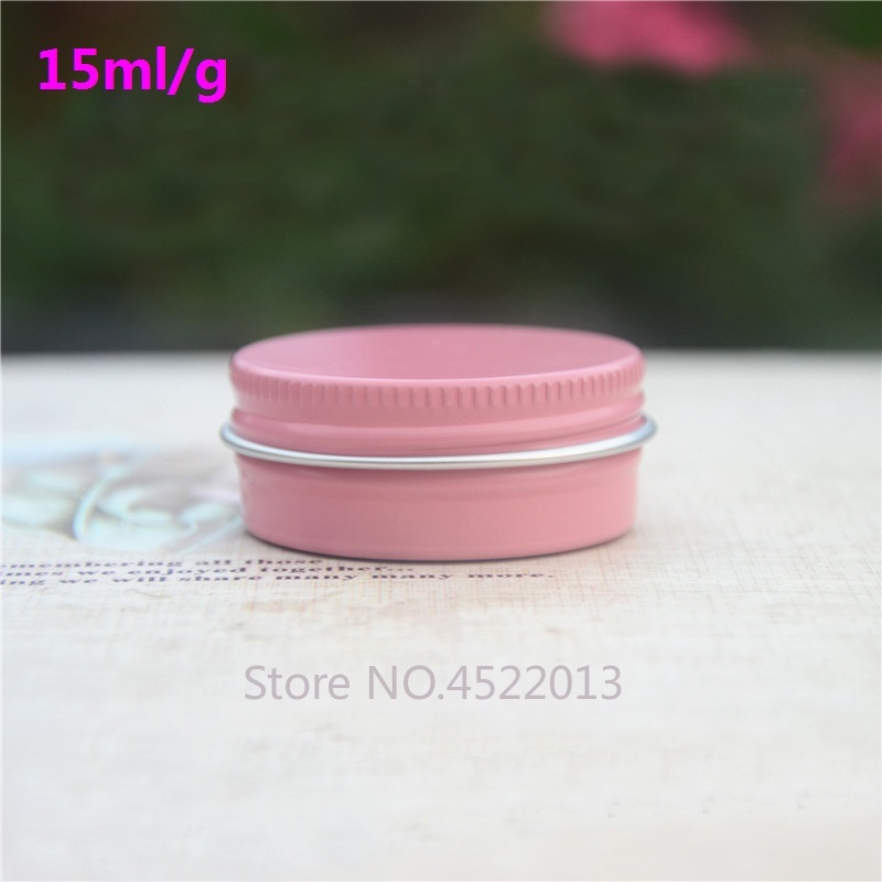 

15ml 15g Elegant Pink Aluminum Cosmetic Cream Jar, Empty Round Makeup Handmade Soap Storage Container, Metal Tin Cream Case
