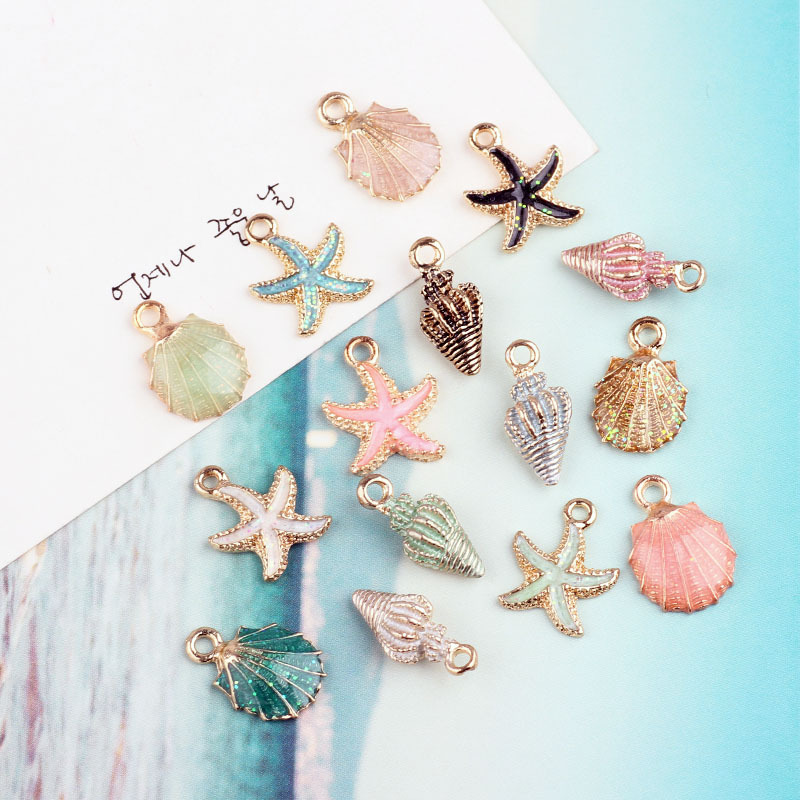 

15 Pcs Color Sea Stars, Shells, Sea Shells, Mascots, Pendants, Earrings, DIY Bracelets, Necklaces, Jewelry, Handmade Accessories