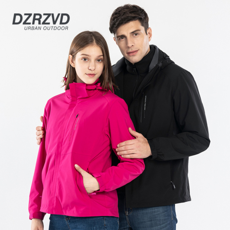 

New Men Women Sport Coats Windbreaker Winter outdoor windproof waterproof 3 in 1 two-piece jacket camping hiking Ski outerwear, Man denim blue