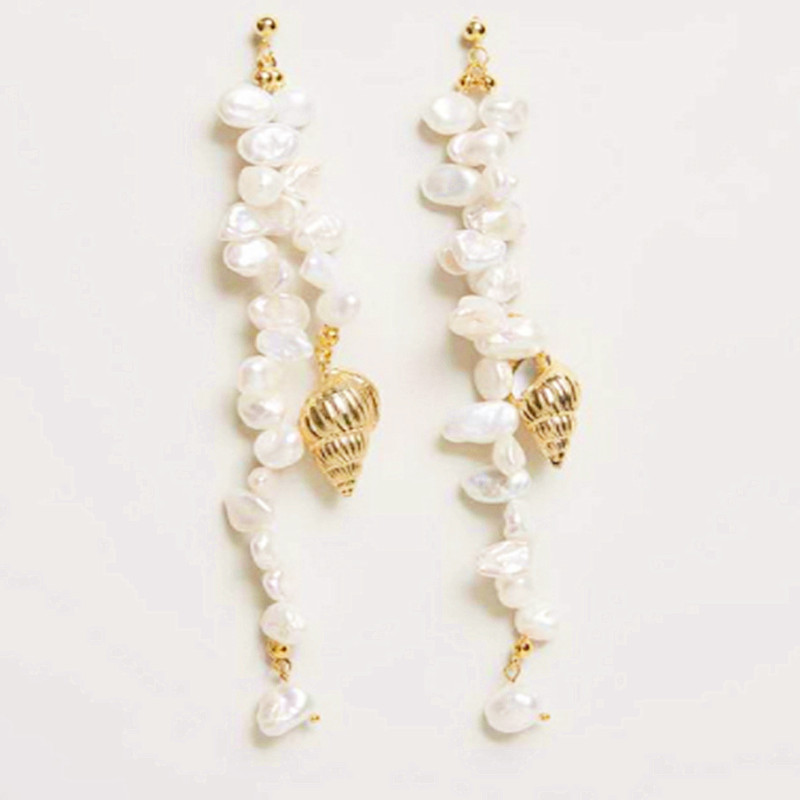 

luxury hoop pearl earrings bijoux bohemian drop women dangle earrings pendientes largos accessories red
