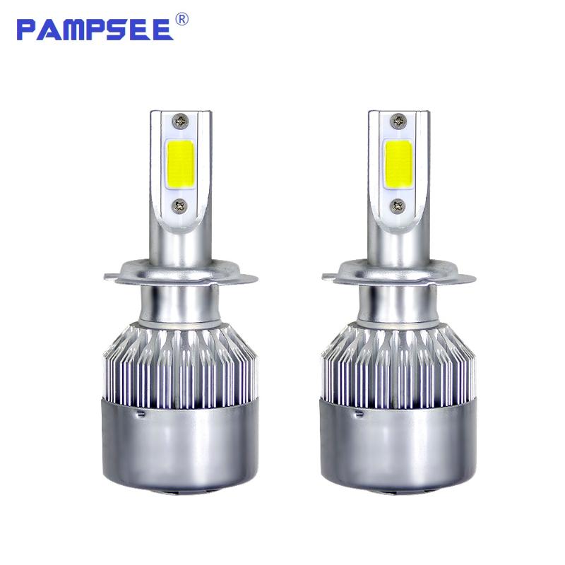 

PAMPSEE 72W COB H7 H1 H4 H3 H11 9005 9006 9007 9012 880 C6 Bulb Headlamp Light Golden Car HeadLight Bulbs 3000K 6000K Led lamp