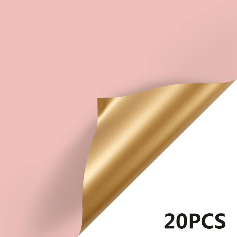 

20 Sheets 23.6X23.6 Inch Two-color Double Sided Golden Flower Wrapping Paper K4UA