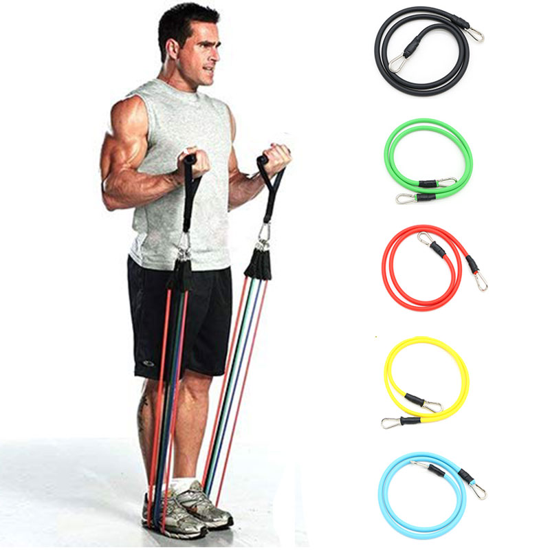 

Portátil Multifuncional Rali Corda Combinação Tpe11 Látex Elástico Corda Ftness Muscular Expansor Peito Extrator Exercício Set