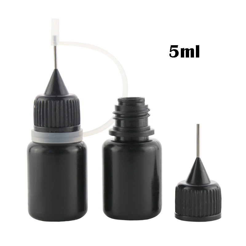 

5ml 10ml Black Needle Bottles Empty Filling Bottle for eGo Series Electronic Cigarette E-cig Plastic Needle Dropper Bottles