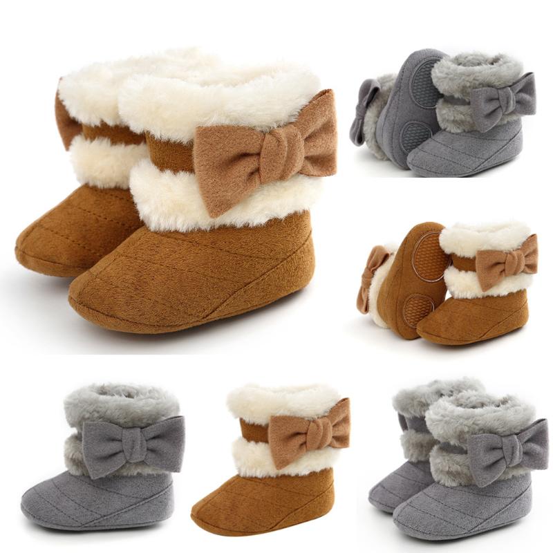 

2020 New Cute Baby Girl Shoes Slip-On Mixed Colors Butterfly-knot First Walkers Kid Shoes, Brown